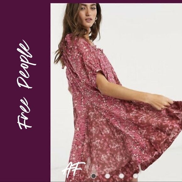 FREE PEOPLE JET SET MINI DRESS Fuchsia Combo - Picture 1 of 9